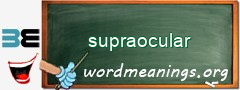 WordMeaning blackboard for supraocular
